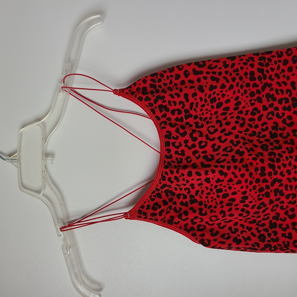 Red Leopard Print Strappy Top